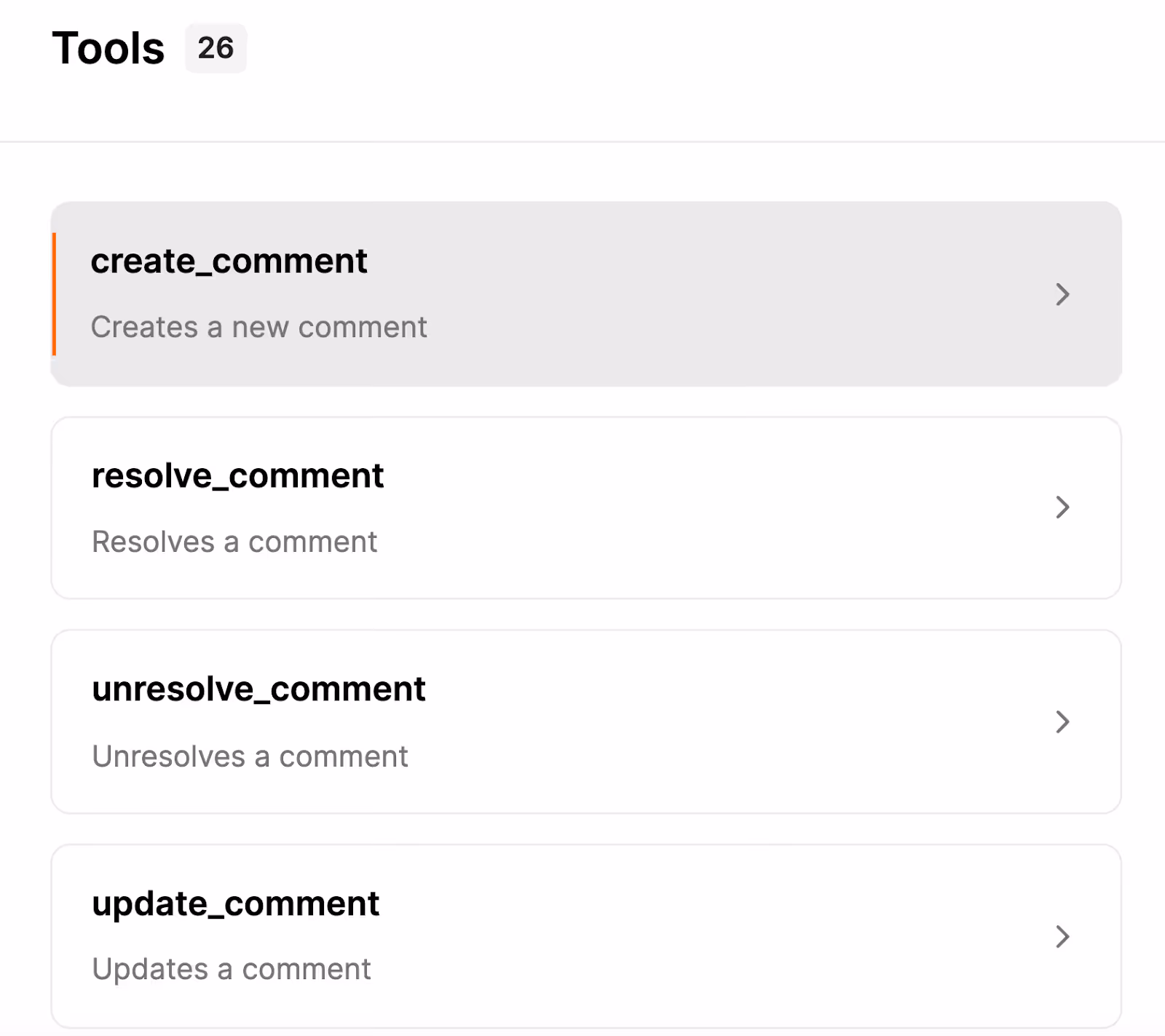 Some of the tools that Merge Agent Handler's Linear MCP connector supports