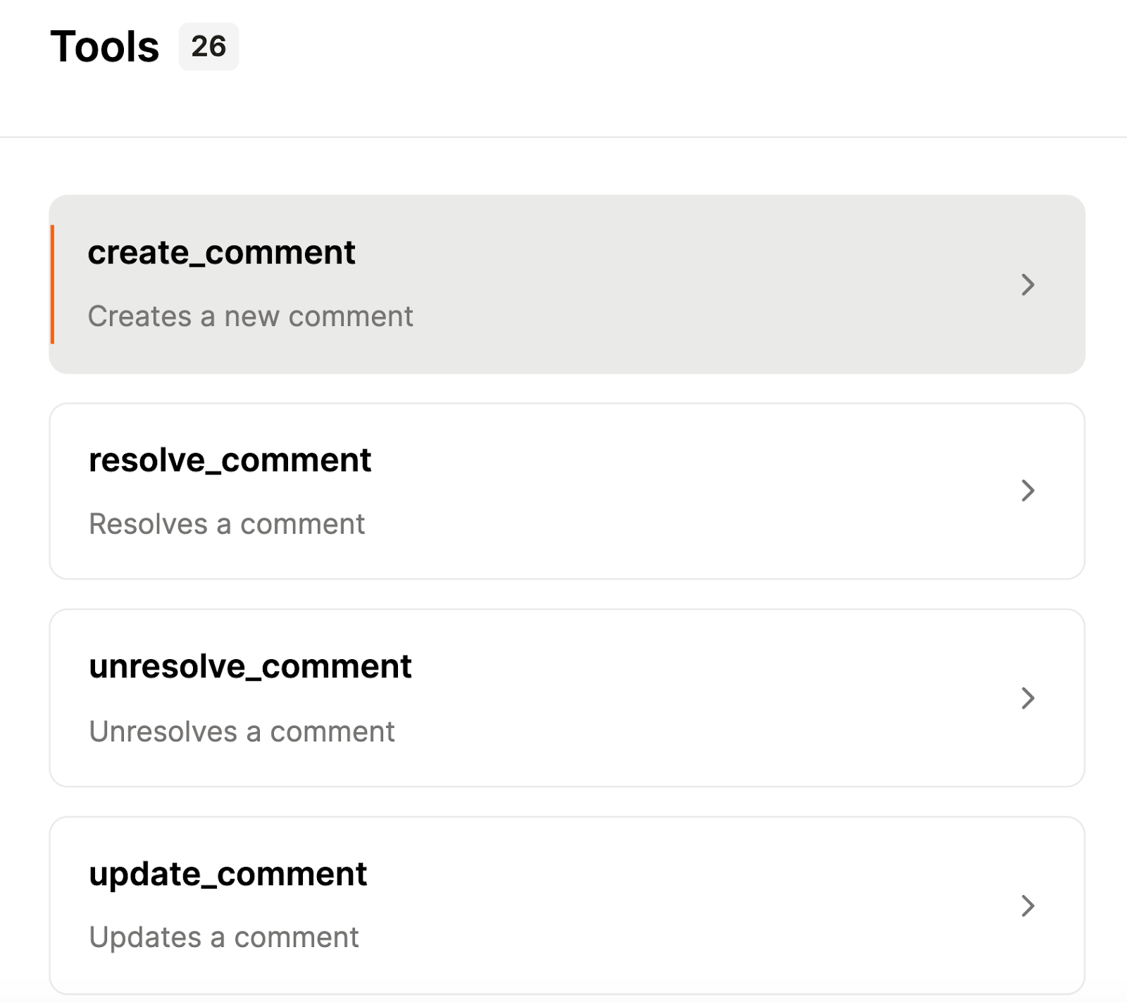 Some of the tools that Merge Agent Handler's Linear MCP connector supports