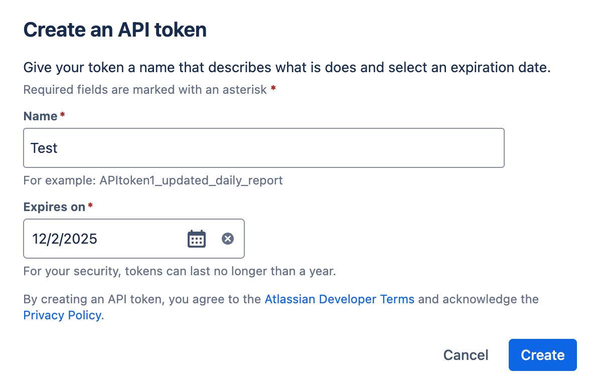 How to give an API token a name and an expiration date 
