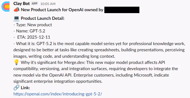 Product launch signal example