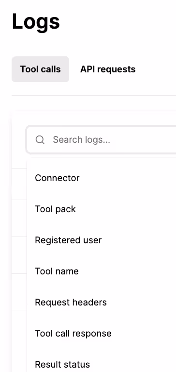 Some of the filters you can apply across your logs in Merge Agent Handler