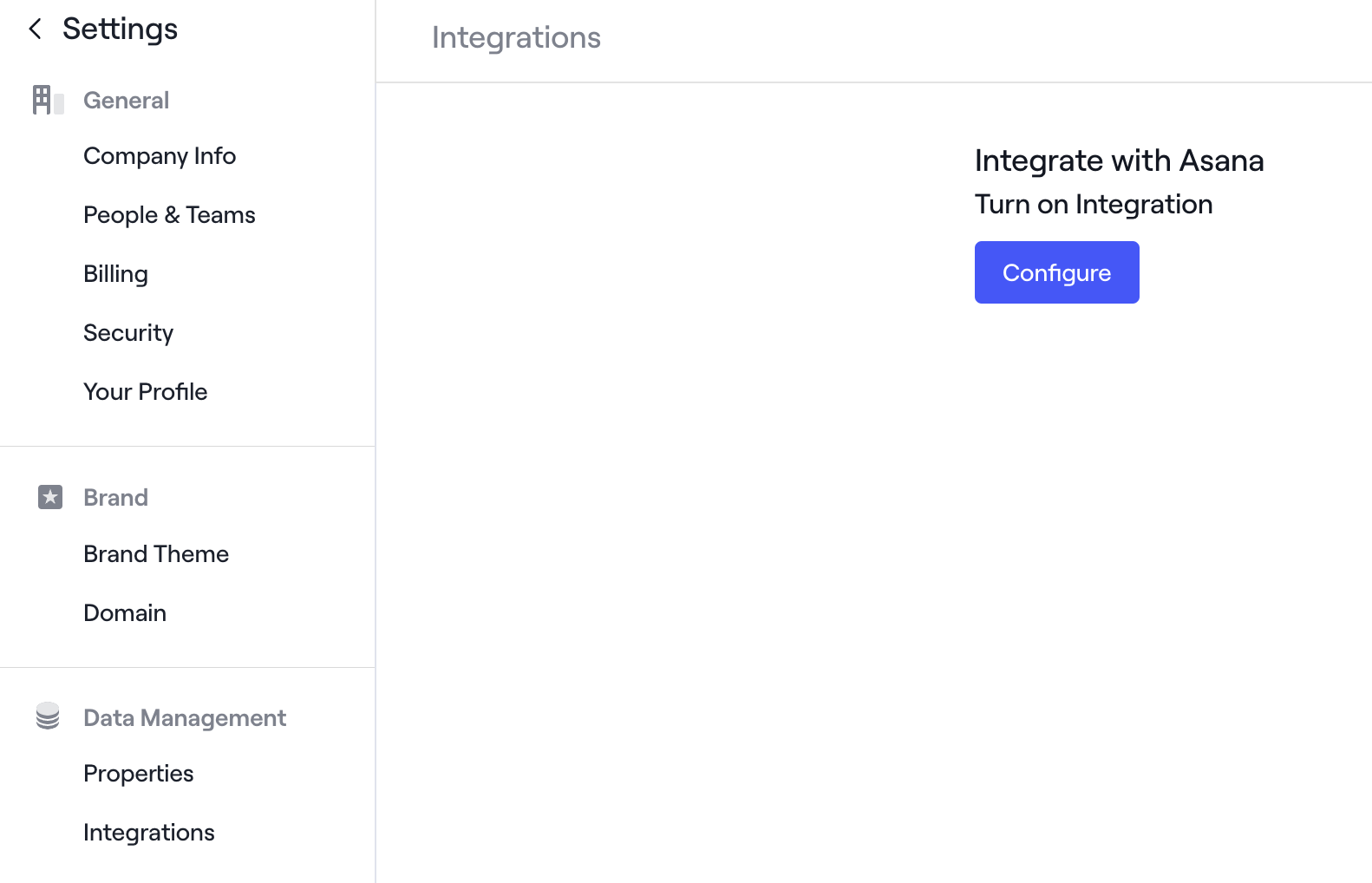 How Dock user can configure Asana integration