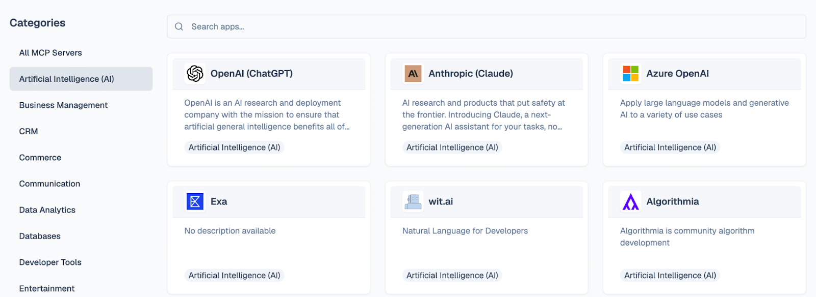 A snapshot of Pipedream’s MCP connector library