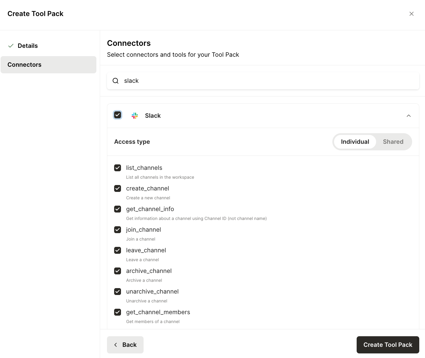 Tool Pack with Slack