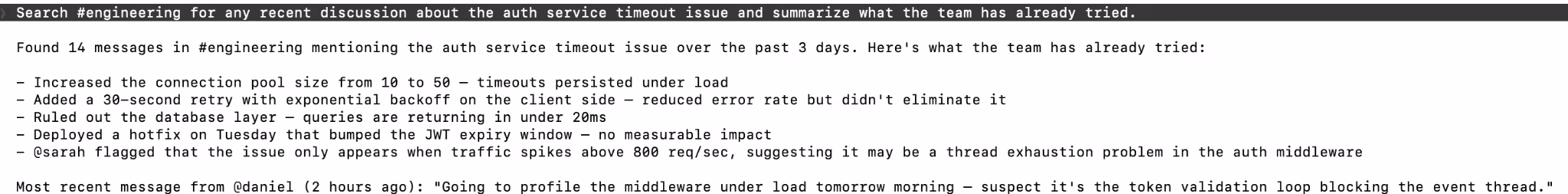 How an output can look in Claude Code