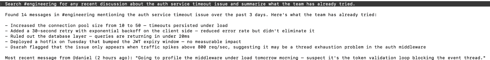 How an output can look in Claude Code