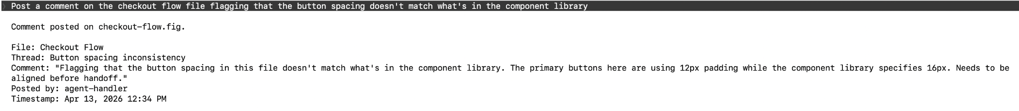 Posting a comment to Figma in Claude Code
