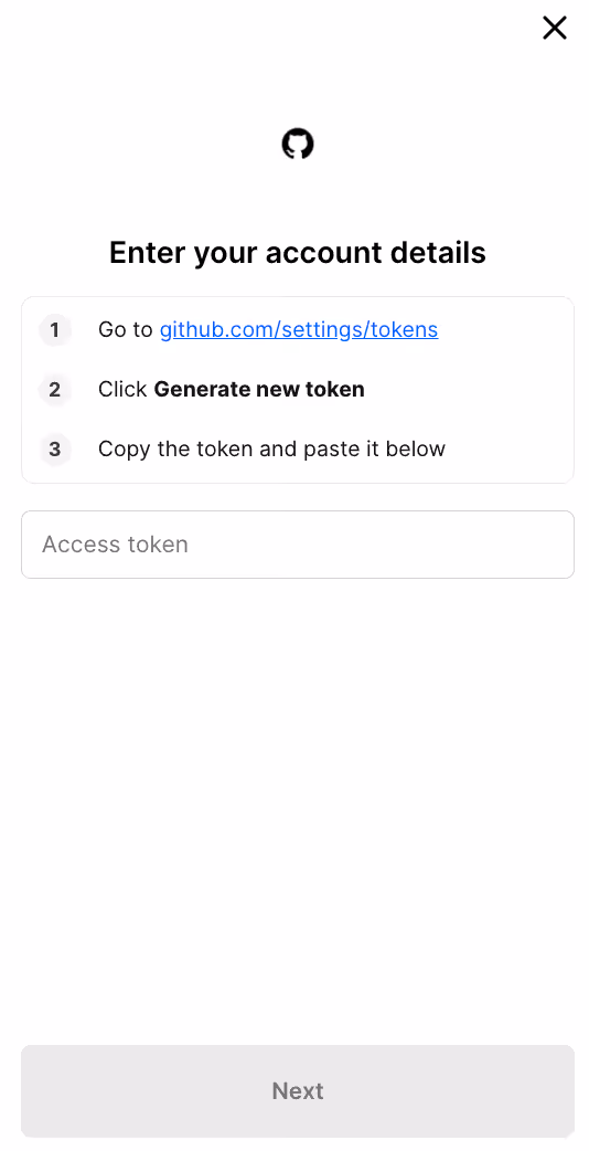 Auth UI for GitHub