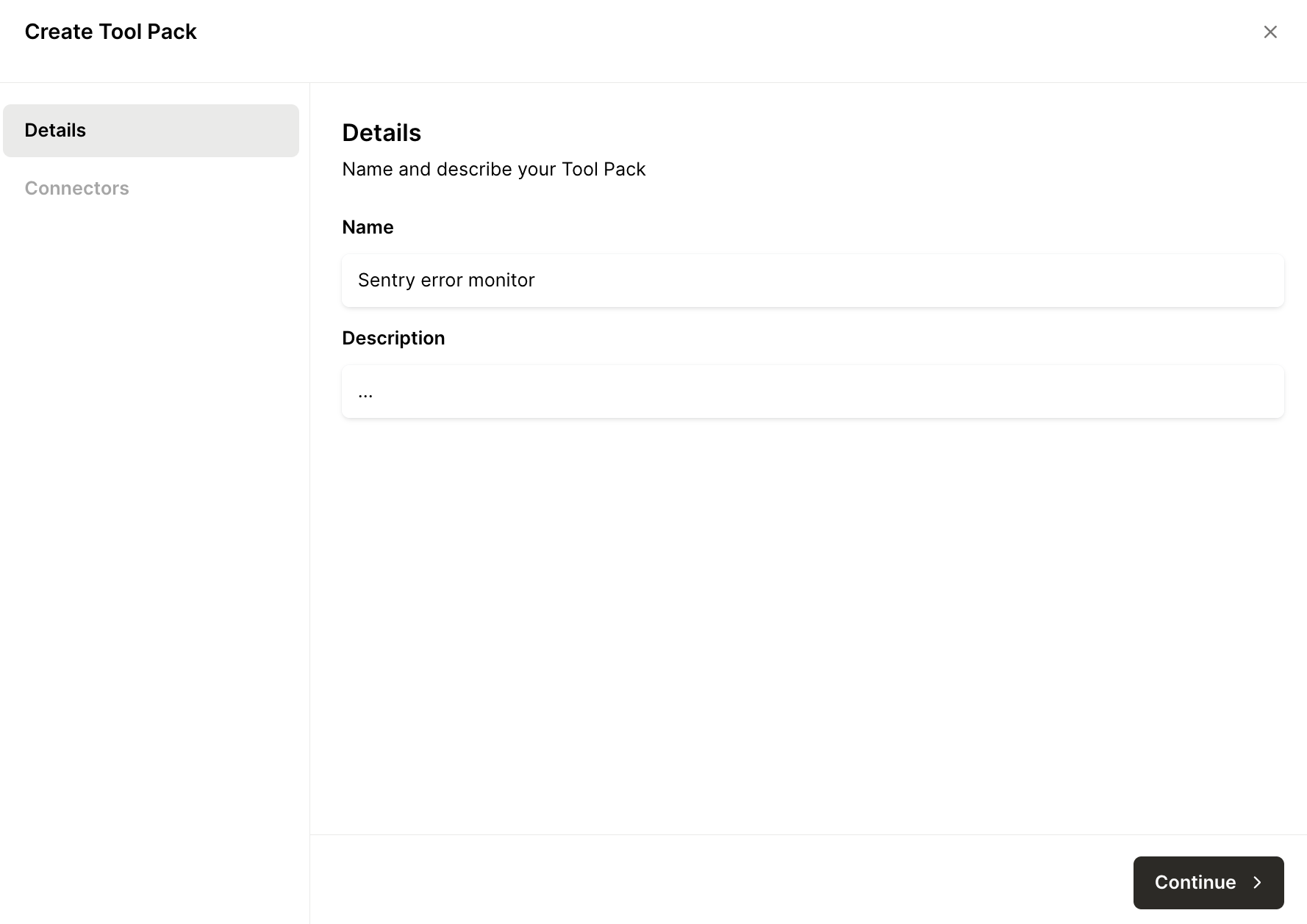 Creating a Tool Pack with Sentry