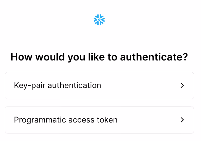 Snowflake auth UI