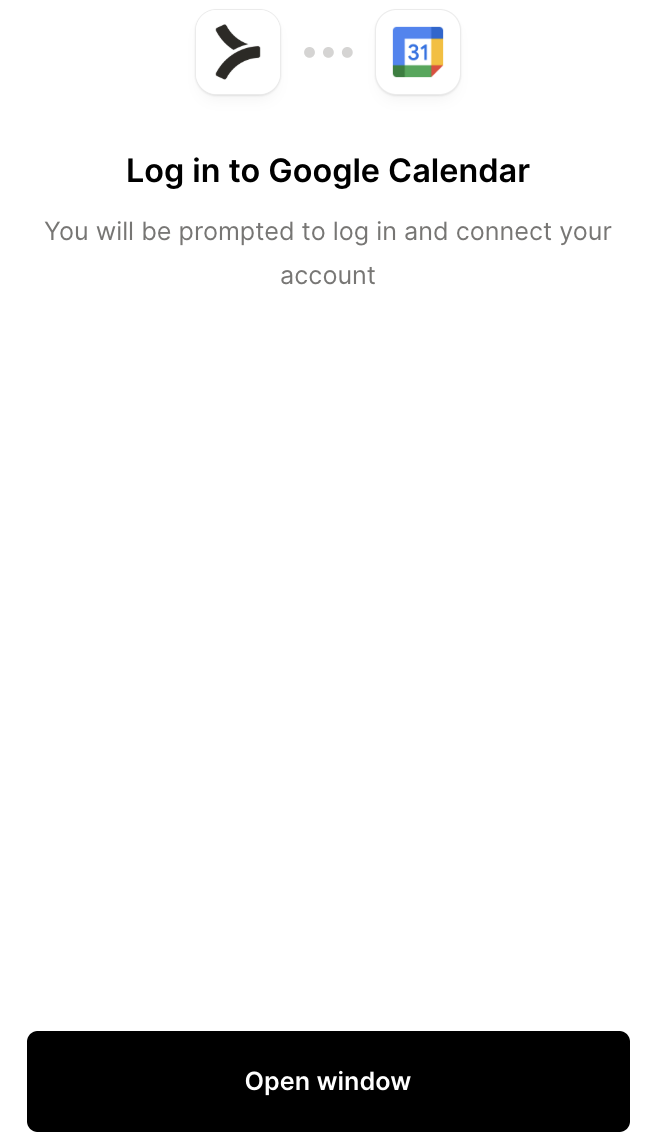 Authenticating the Google Calendar connector