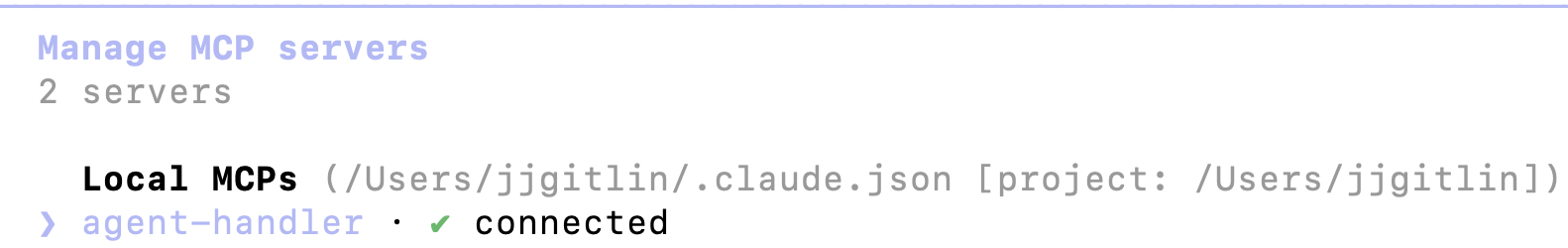 Verifying the connection registered