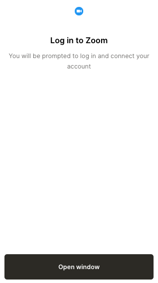 Zoom auth UI