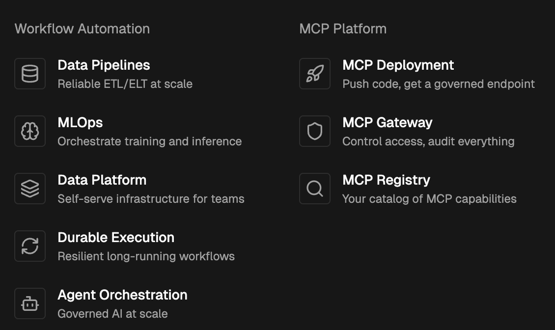 Perfect Horizon's features/capabilities don't include MCP connectors