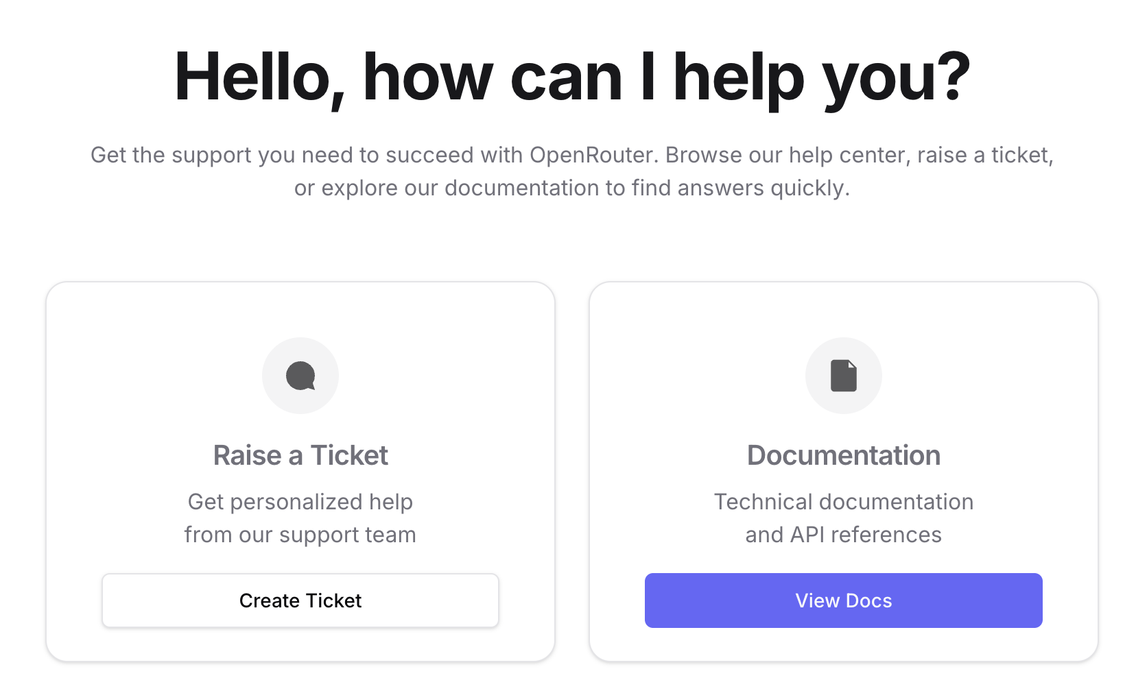 OpenRouter's support options