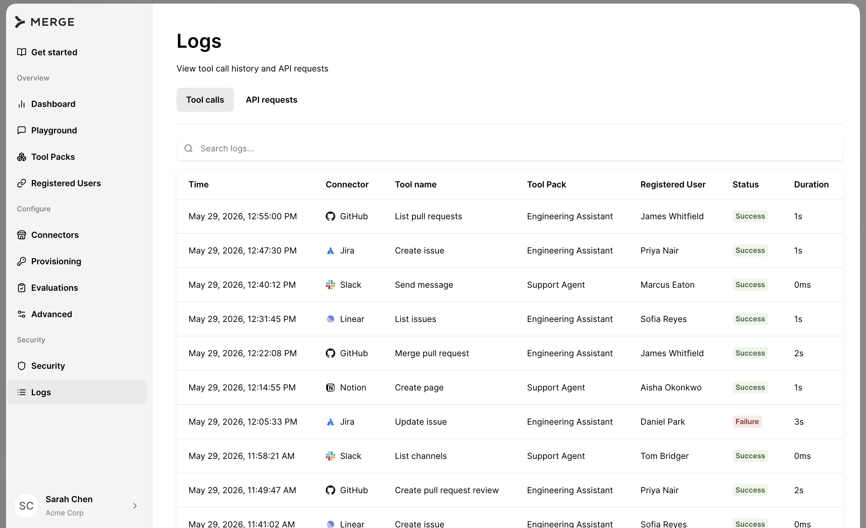 Logs for Agent Handler for Employees