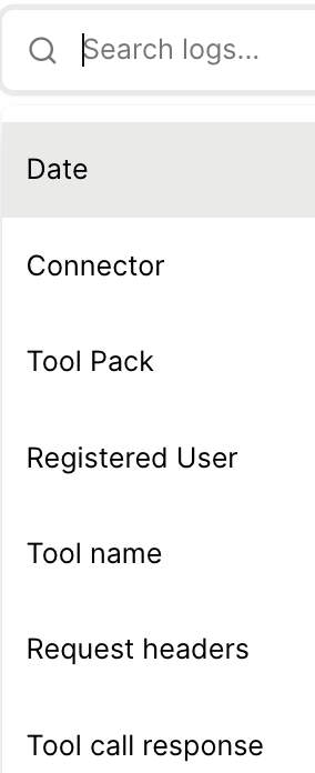 AHFE offers 8 filters for logs out of the box