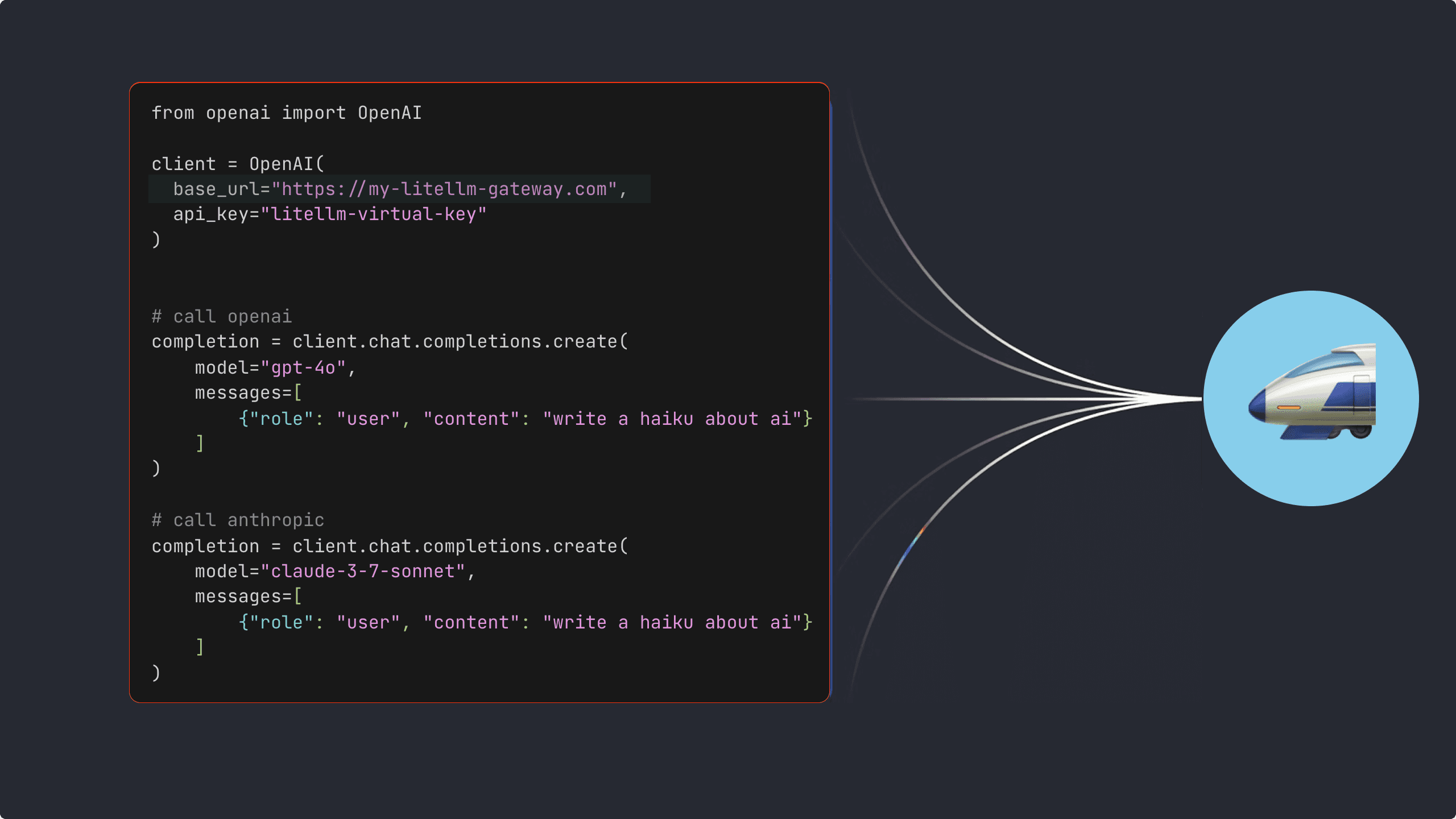 How LiteLLM highlights its OpenAI-compatible base URL