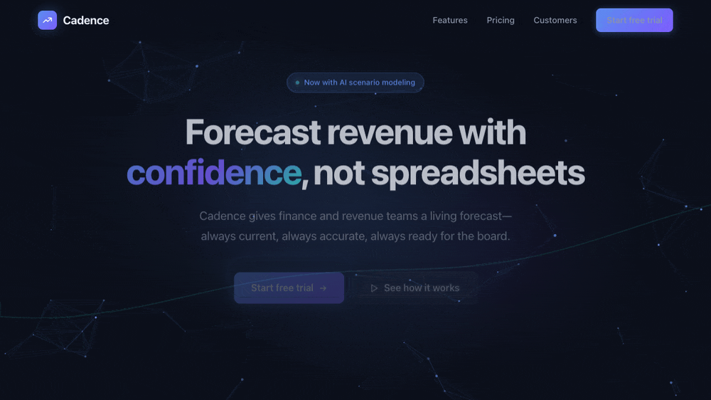 Cadence site build from Grok 4.5