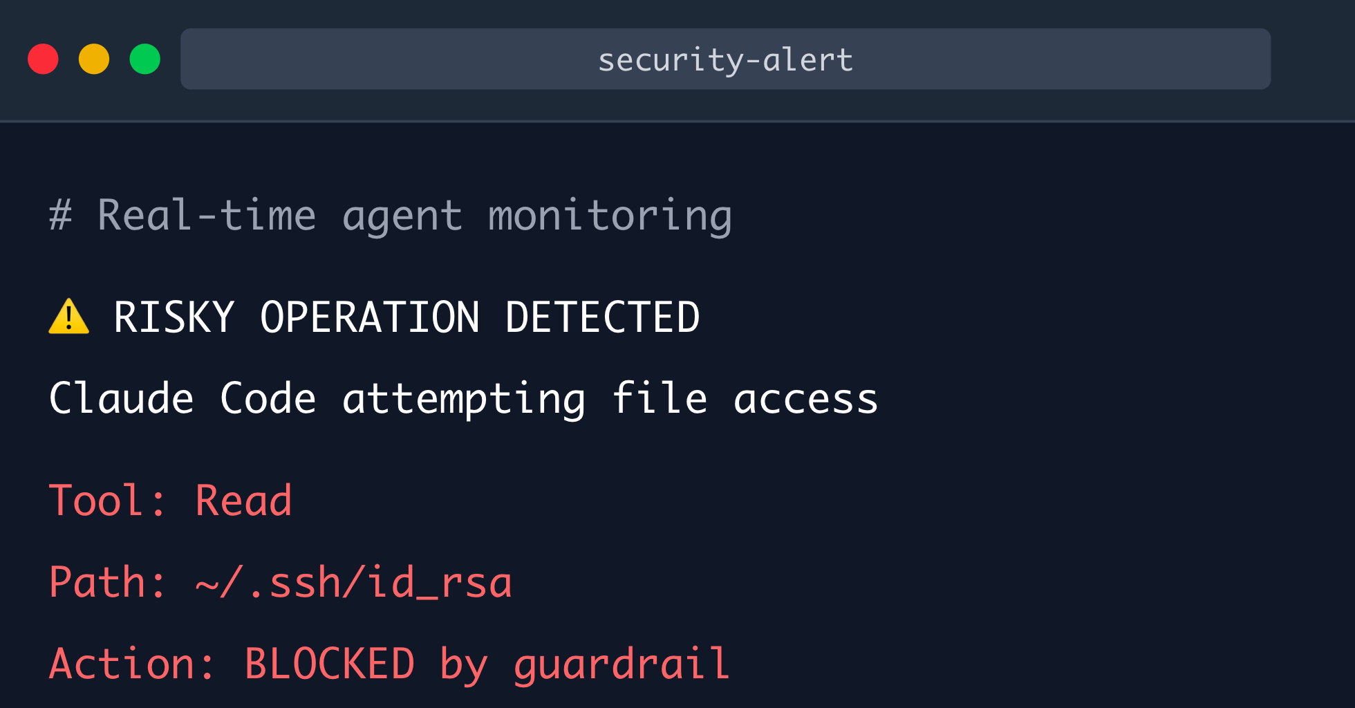 Example of a security alert from Claude Code flagged by MintMCP