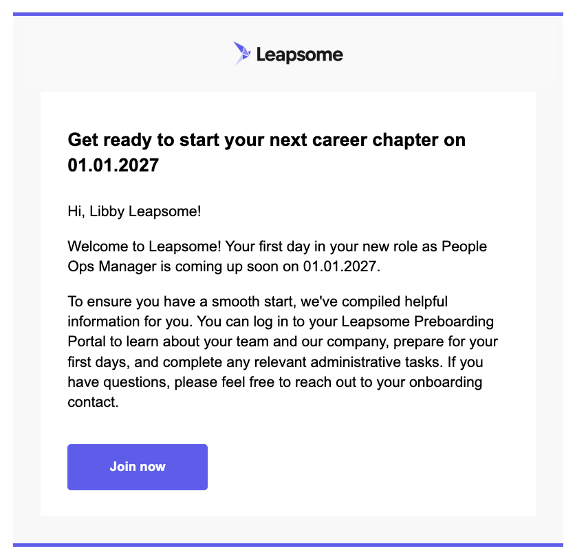 New hire email