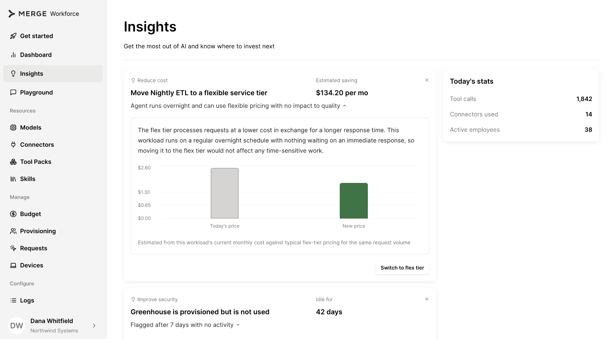 Proactive insights in Merge surfaced to employees
