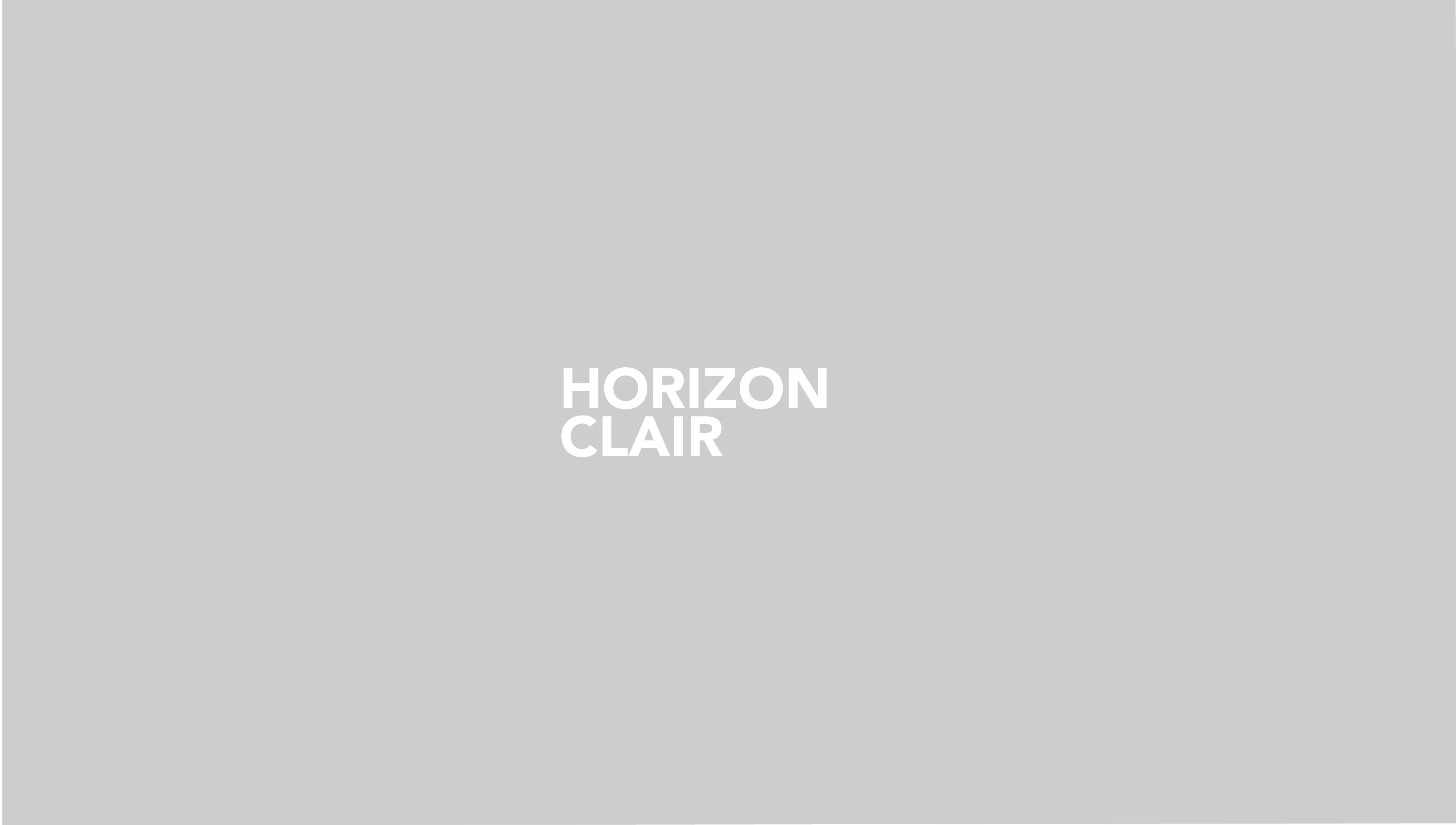 Horizon Clair logo on a grey background