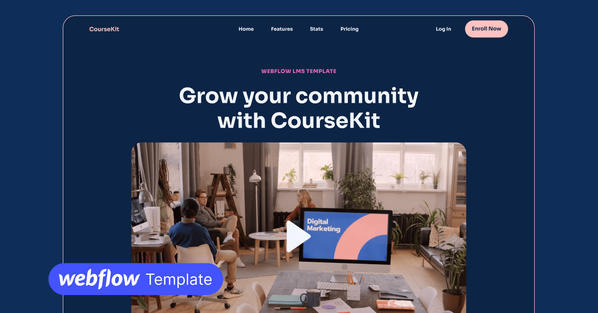 CourseKit – Webflow HTML website template
