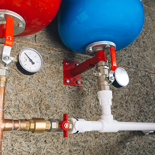 Pressure reducing valve in mechanical room