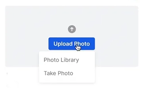 screenshot of AlertAQ sensor detail panel. At the top of the screen there is a button that reads 'upload photo'