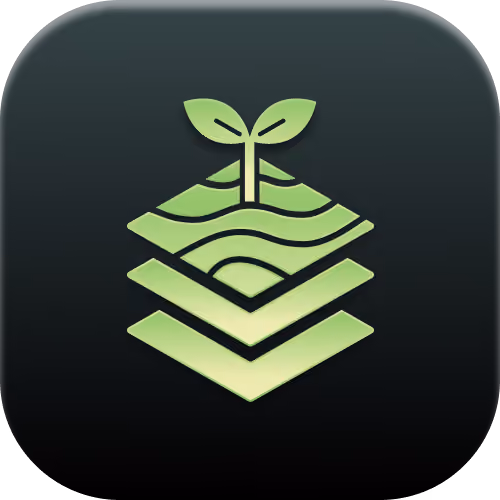 Seedling above layered soil icon