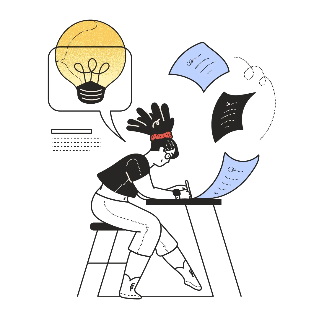 Illustration of person studying