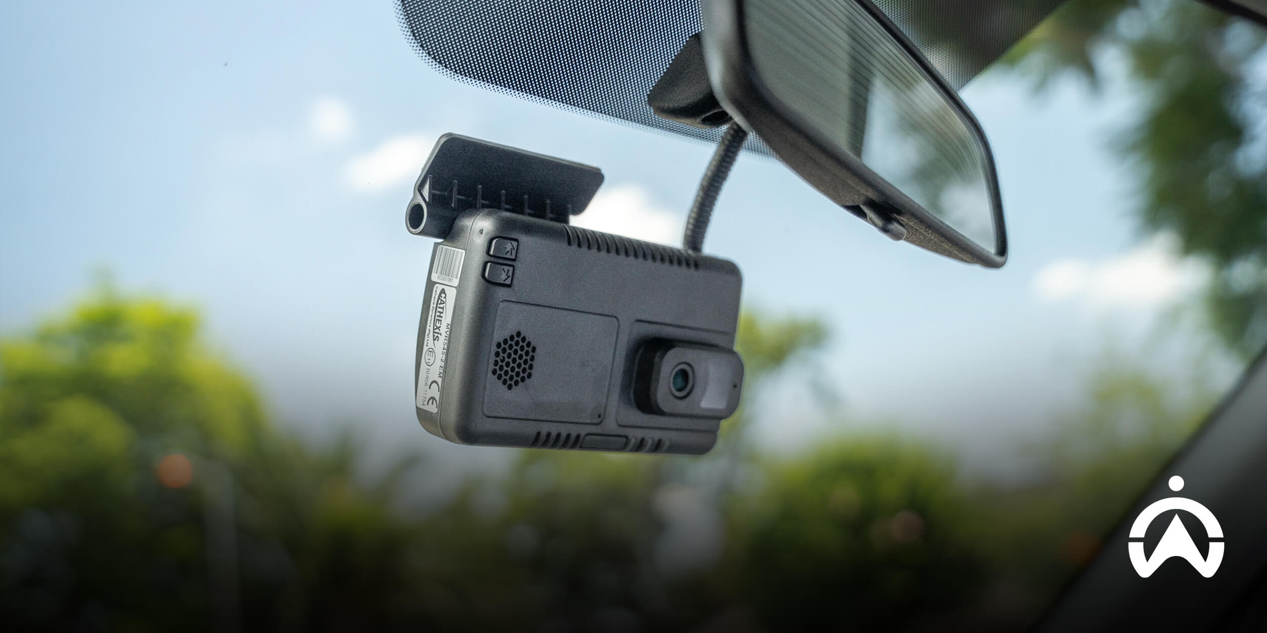 Cartrack dashcam mounted onto a car's windscreen