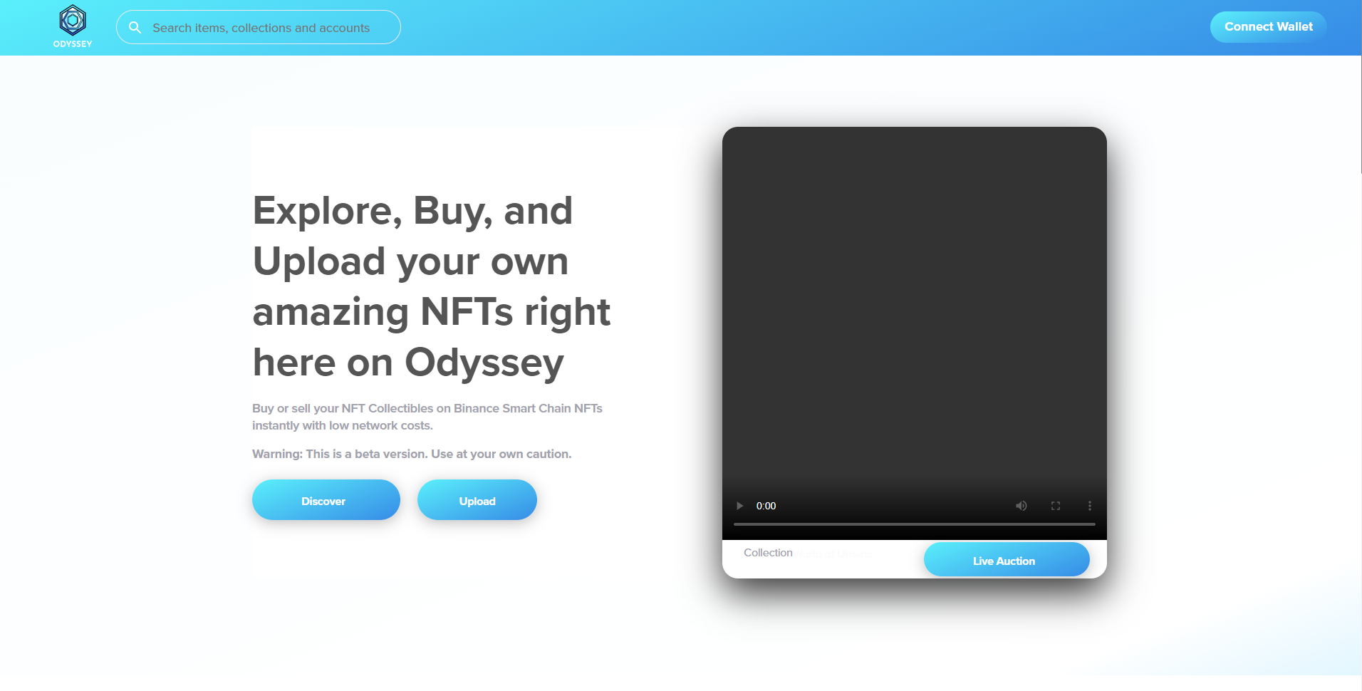 Odyssey NFT Marketplace dapp image