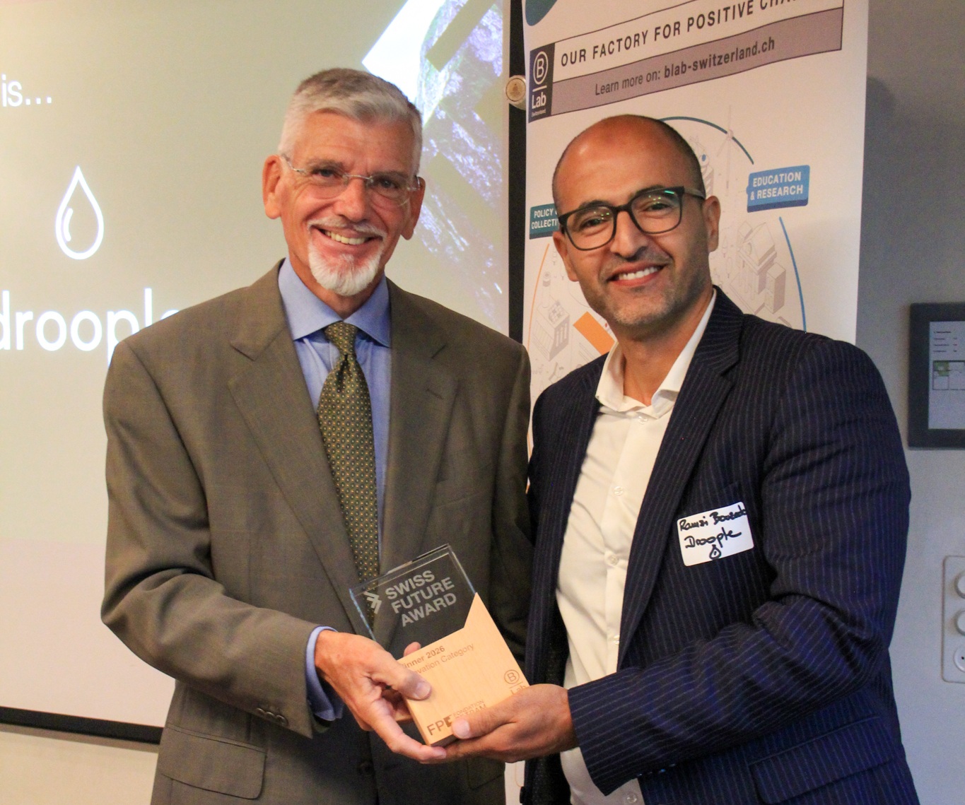 Droople CEO Ramzi Bouzerda receiving Award for "Best Innovation"