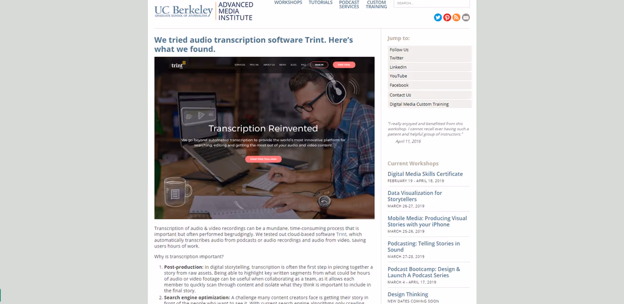 We tried audio transcription software Trint. Here’s what we found.