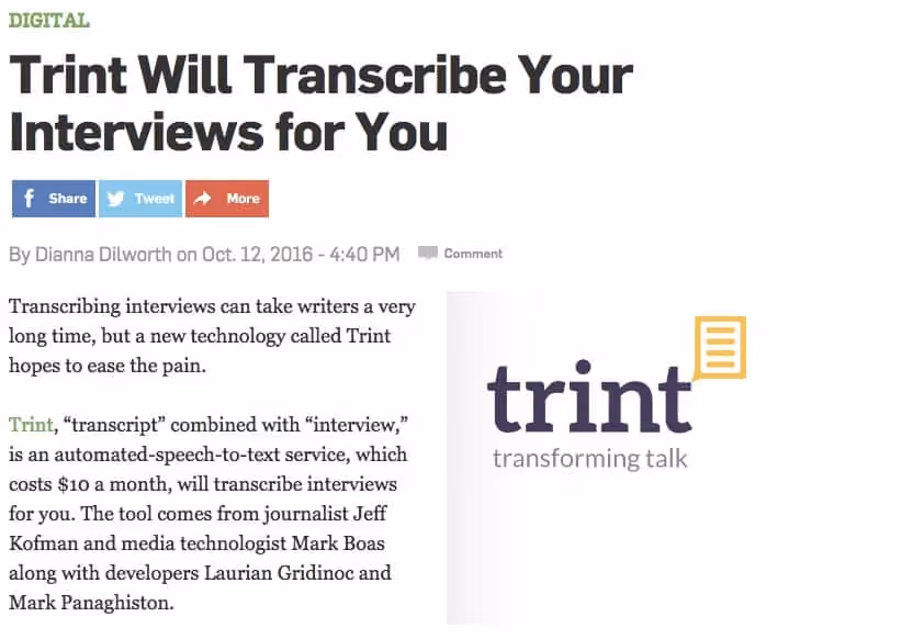 Trint Will Transcribe Your Interviews for You