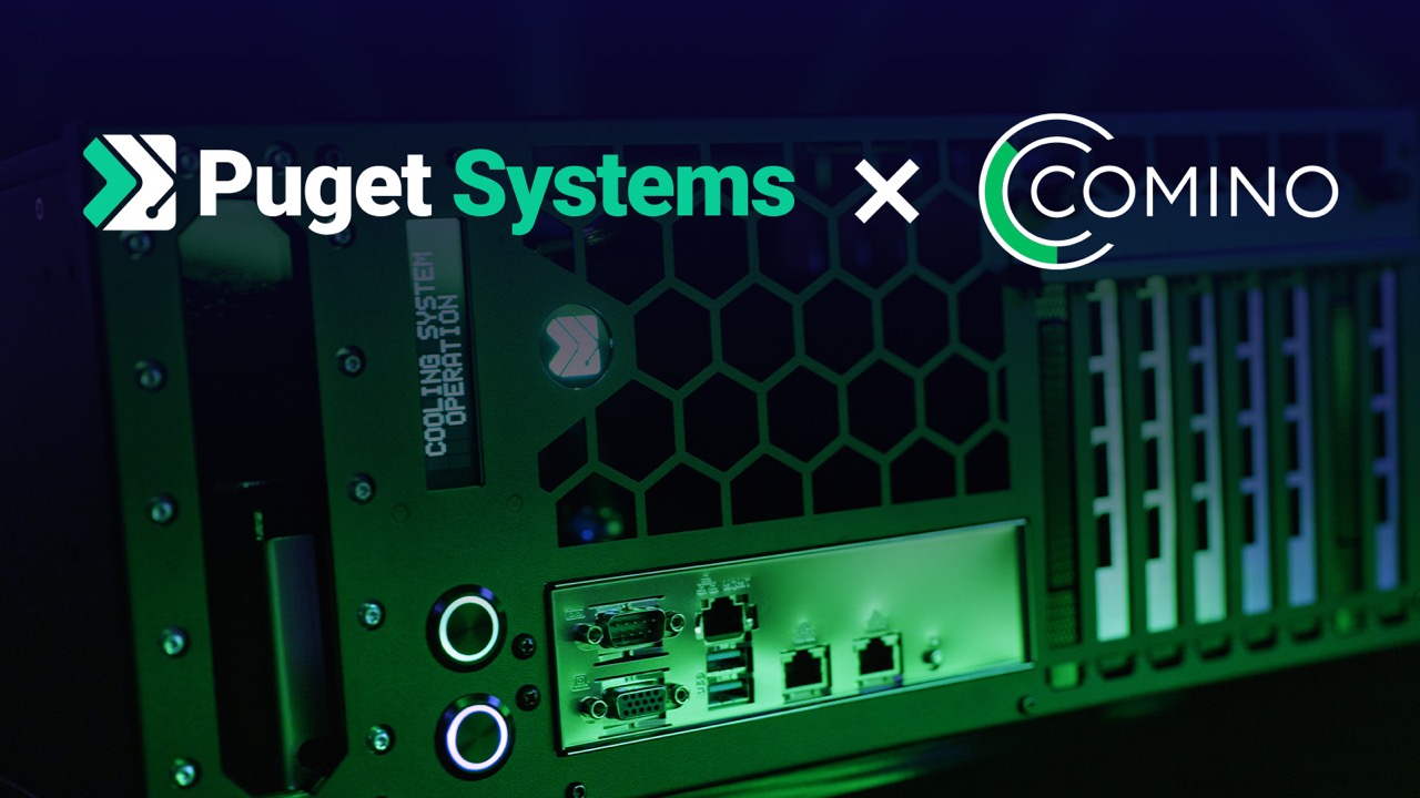 Puget Systems Expands Partnership with Comino to Market Proprietary Liquid-Cooled GPU Comino Platform; Assembled, Integrated, Tested, and Supported in the US by Puget Systems.