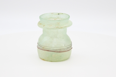 Glass Cup with Enclosed Threads