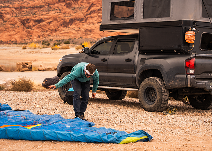 truck camper for paragliding