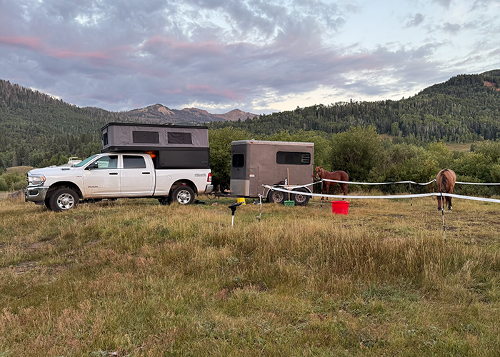 truck camping with horses