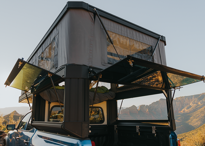 Interior of a truck camper