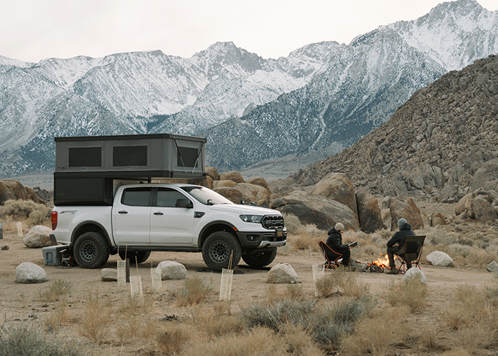 Ford Ranger camper in the mountains