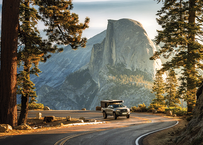 Tacoma truck camping in Yosemite
