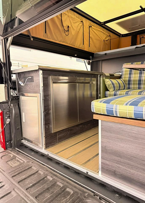 truck camper interior setup