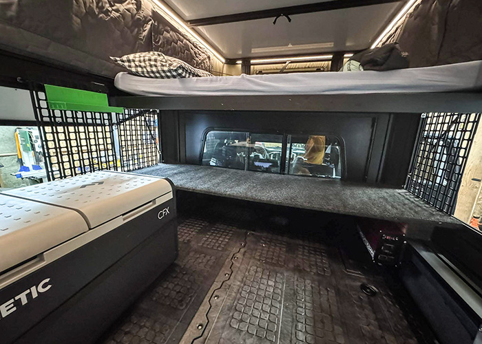 truck camper sleeping