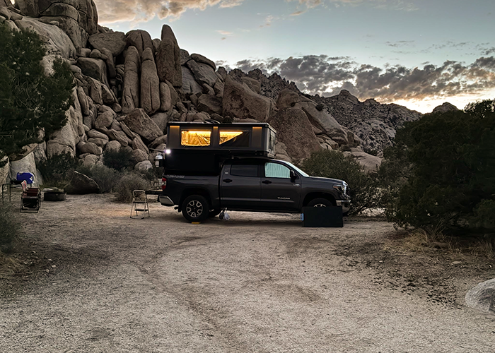 living out of a truck camper