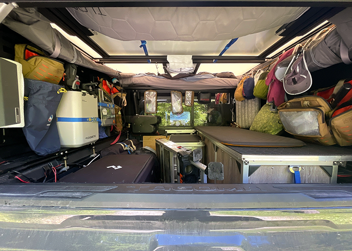 interior truck camper setup