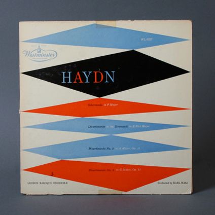 Jazz-style vinyl album artwork from the 60s with 3-color geometric design