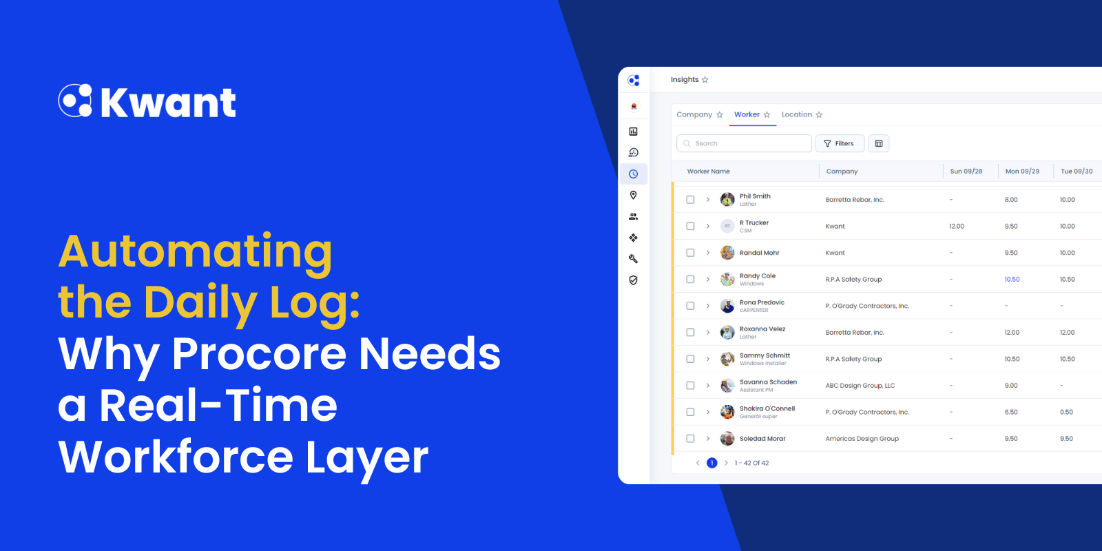Automating the Daily Log: Why Procore Needs a Real-Time Workforce Layer